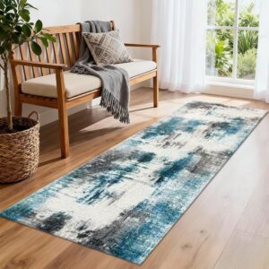 Modern Washable Laundry Room Runner Rug