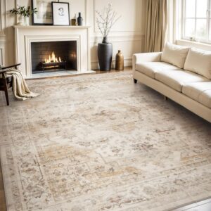 Vintage Soft Beige Rugs for Bedroom