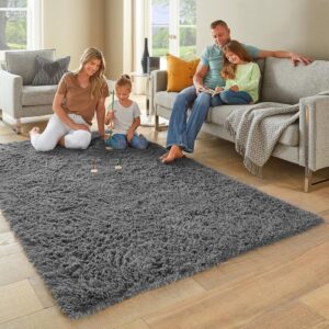 Non-Slip Fluffy Soft Grey Rug