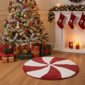 Red Christmas Candy Rug