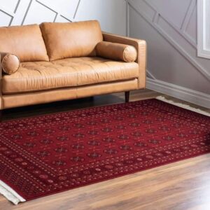 Dyed Saturated Traditional Area Rug